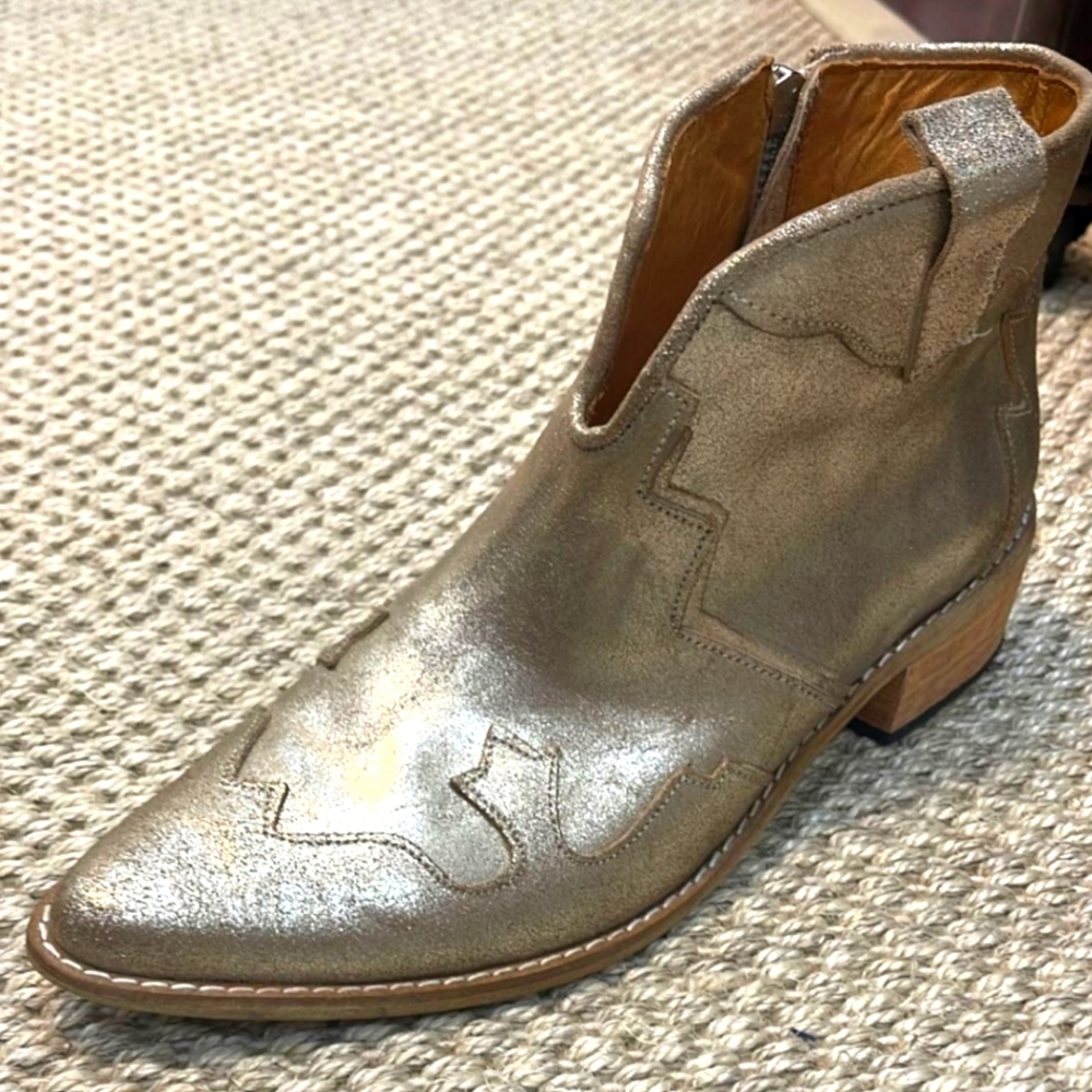 Bazzi Metallic Boots 100% Premium Argentine Leather Size 8